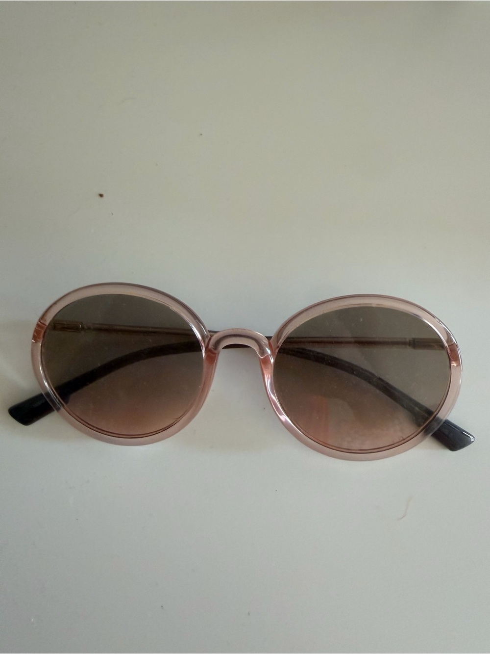 Christian Dior Round Pink Sunglasses with Brown Gradient Lenses